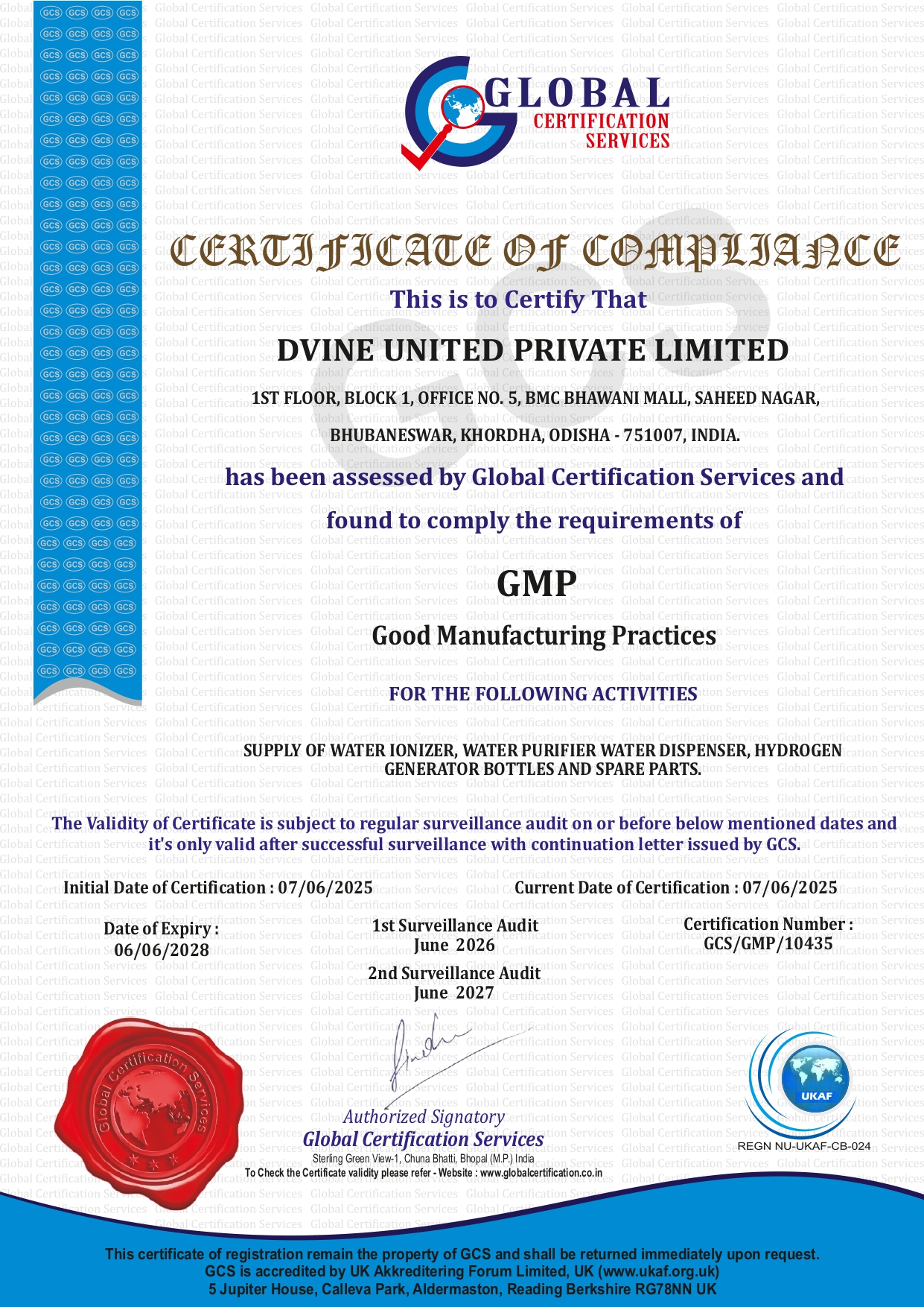 GMP Certificate